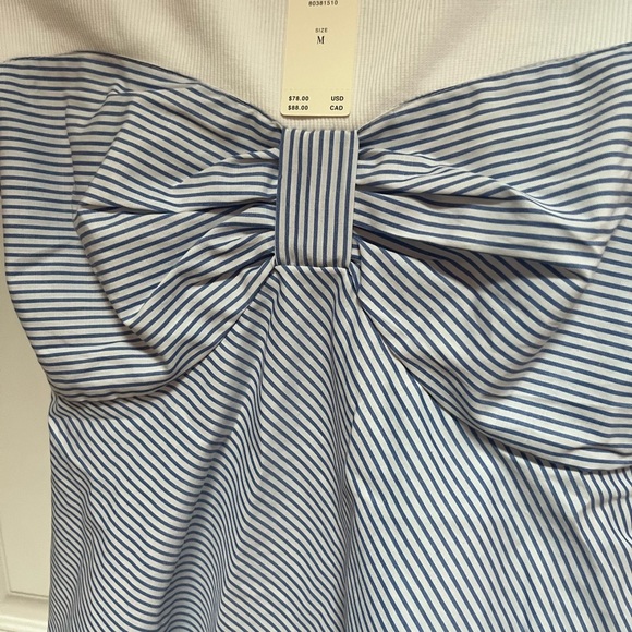 NWT Anthropologie Maeve Poplin striped Wrap-Tie Tee size medium - Picture 5 of 6